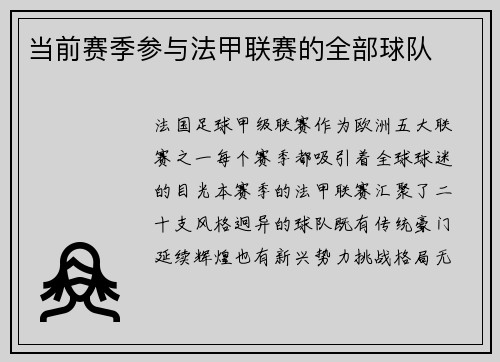 当前赛季参与法甲联赛的全部球队